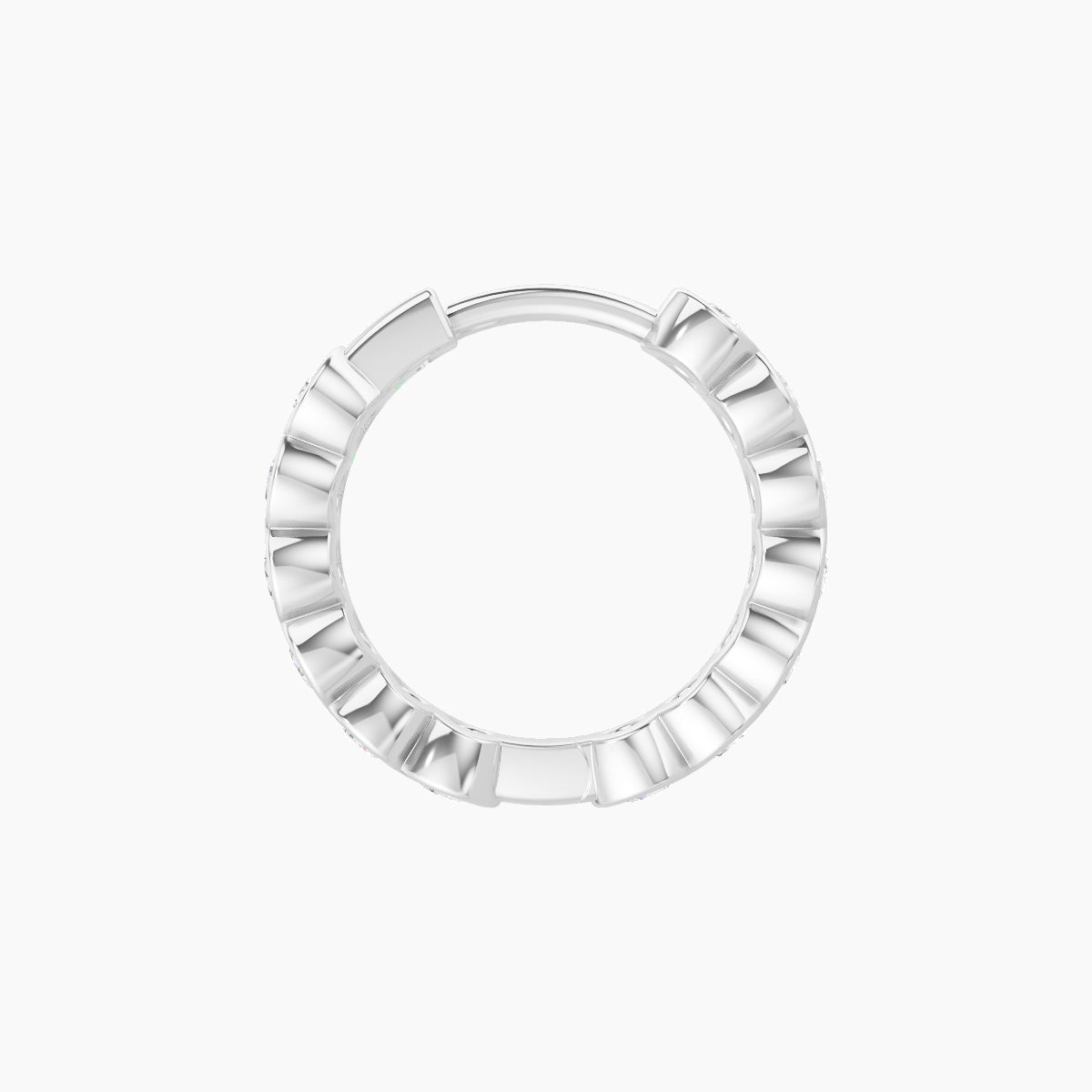 Neith | 18k White Gold 8 mm Diamond Hoop Piercing