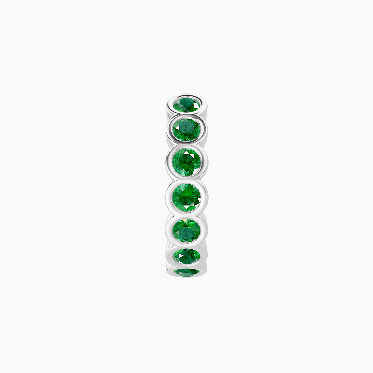 Neith | 18k White Gold 8 mm Emerald Hoop Piercing