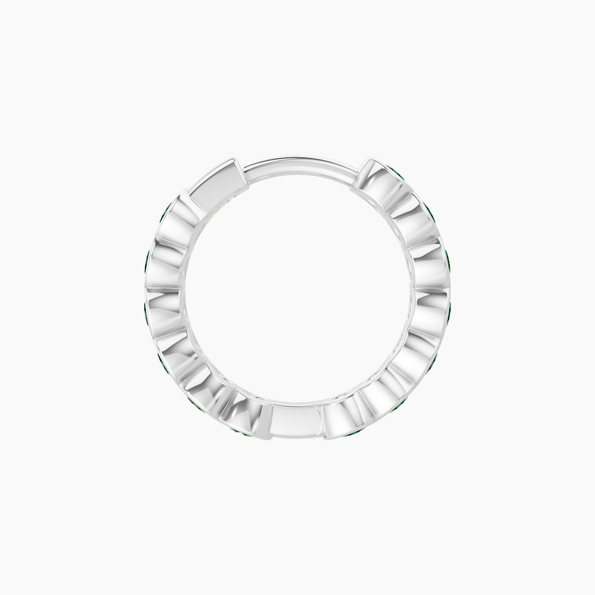 Neith | 18k White Gold 8 mm Emerald Hoop Piercing