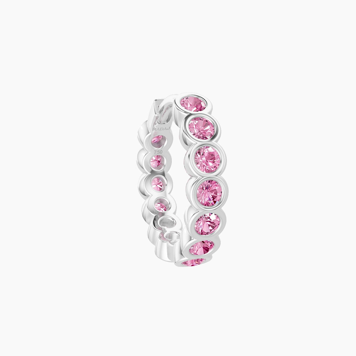 Neith | 18k White Gold 8 mm Pink Sapphire Hoop Piercing
