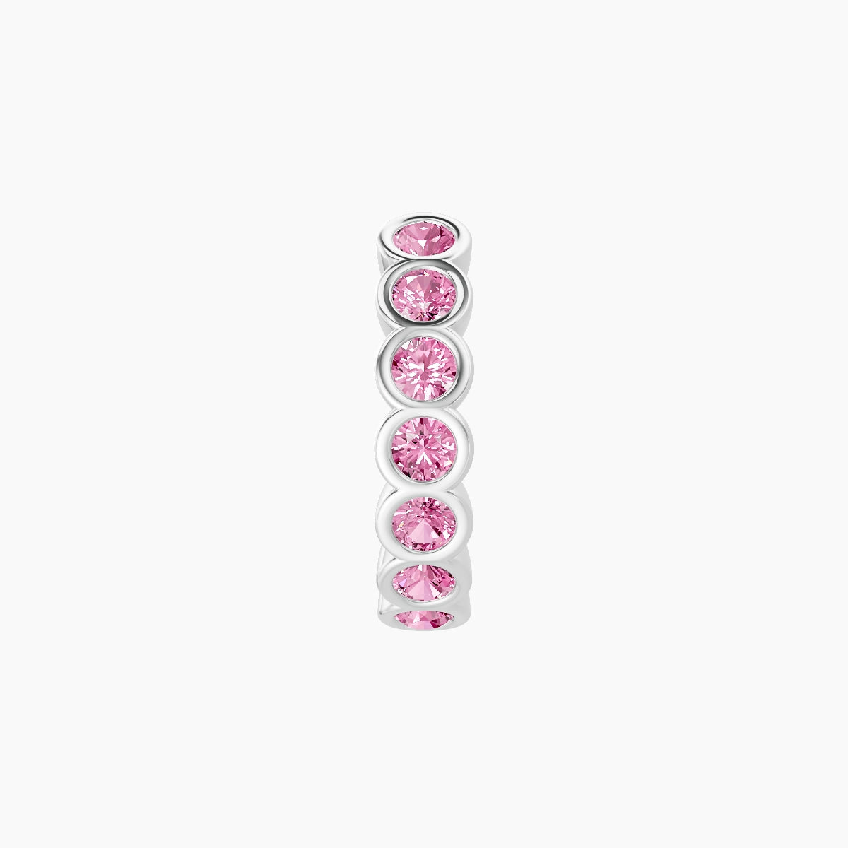 Neith | 18k White Gold 8 mm Pink Sapphire Hoop Piercing