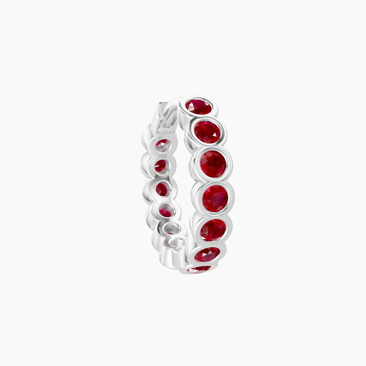 Neith | 18k White Gold 8 mm Ruby Hoop Piercing