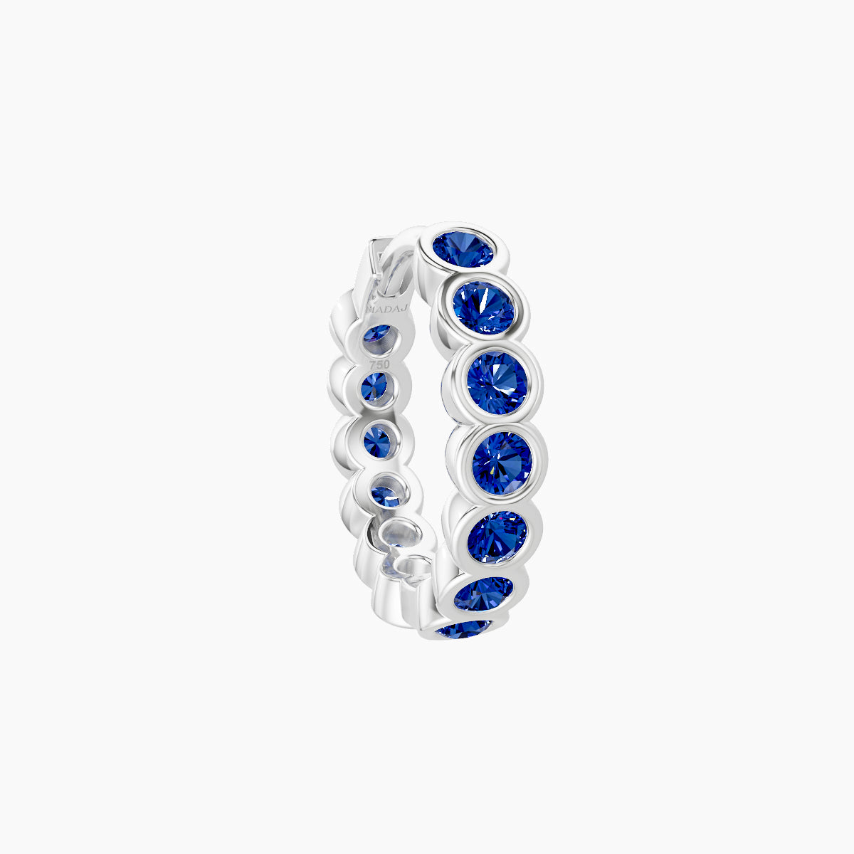 Neith | 18k White Gold 8 mm Sapphire Hoop Piercing