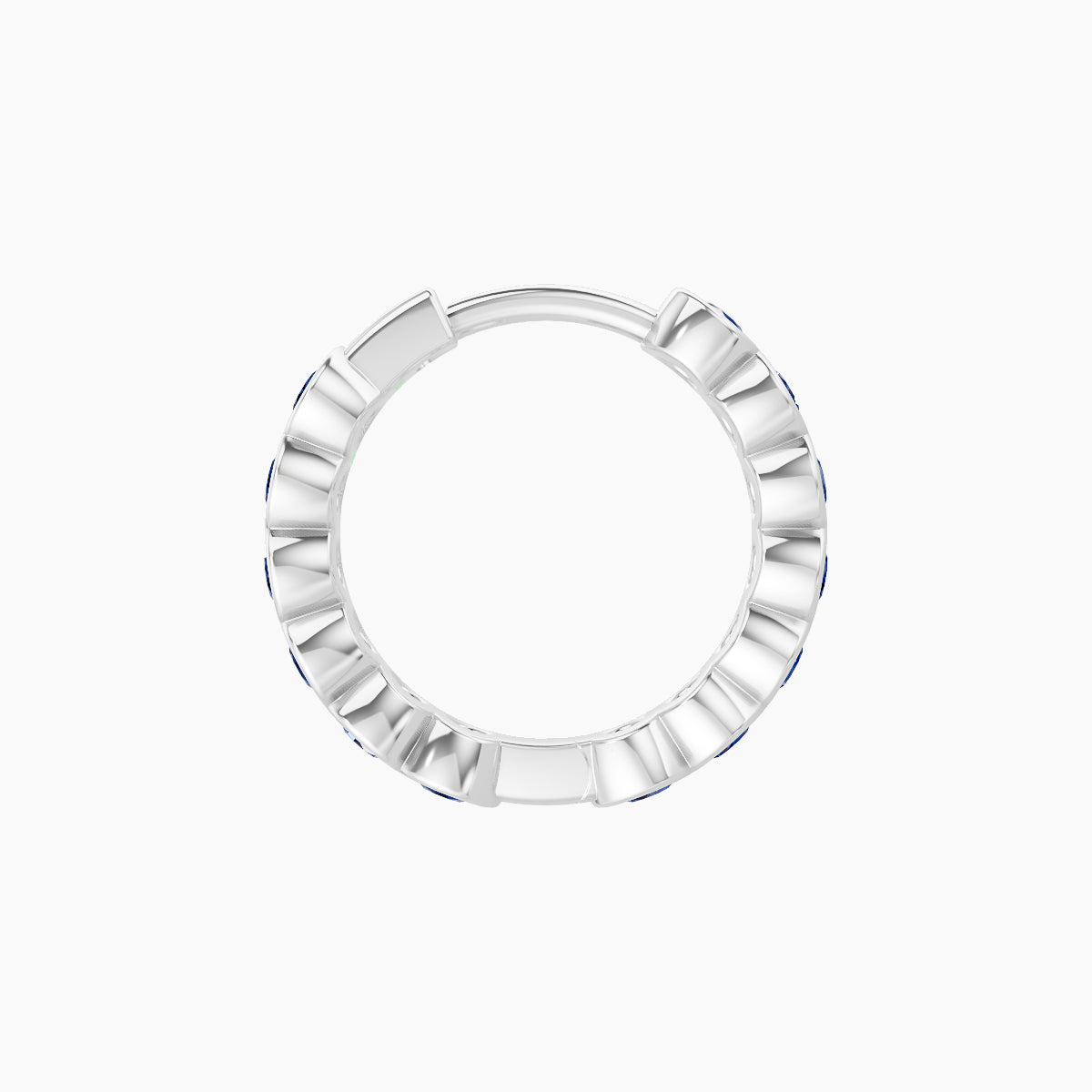 Neith | 18k White Gold 8 mm Sapphire Hoop Piercing