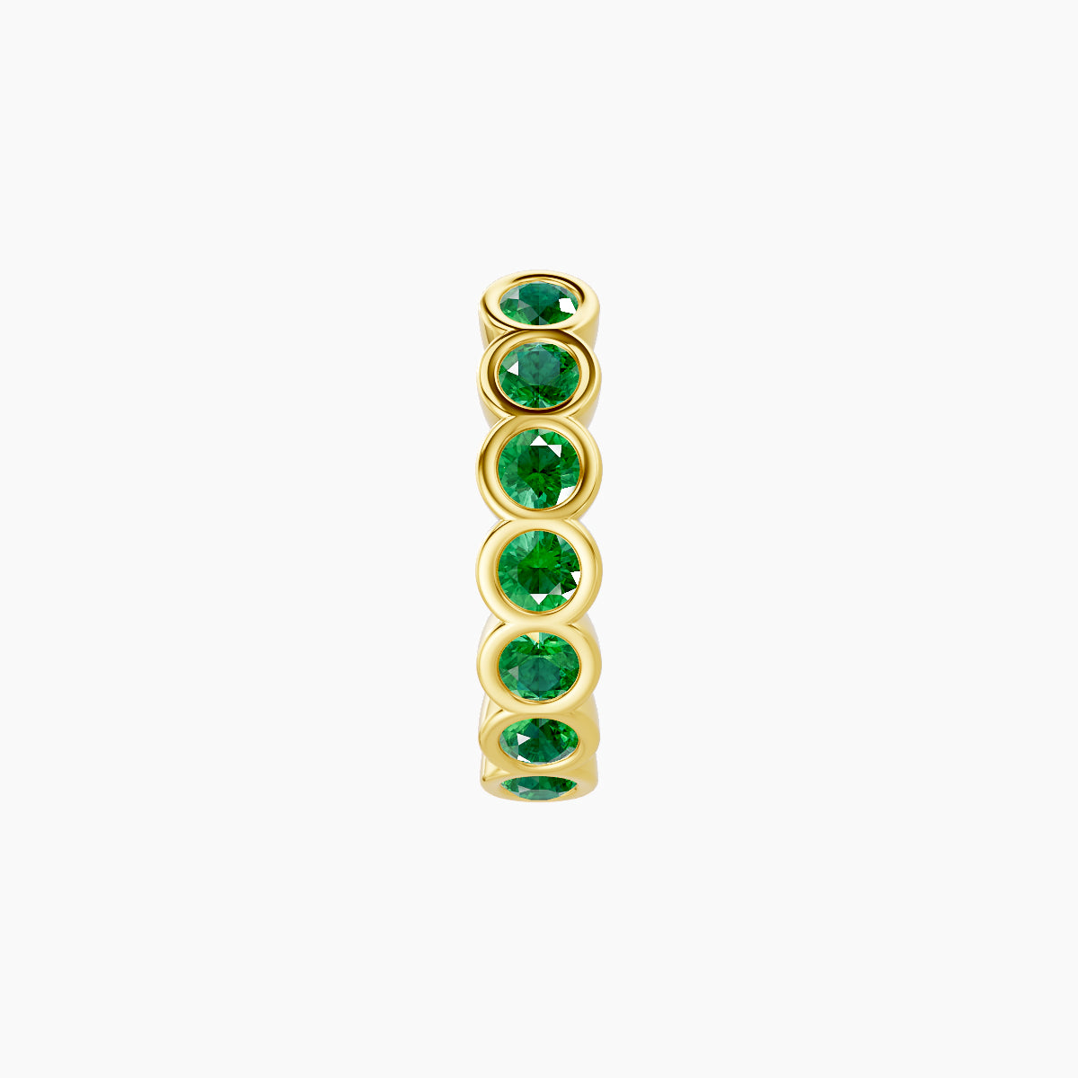 Neith | 18k Yellow Gold 8 mm Emerald Hoop Piercing