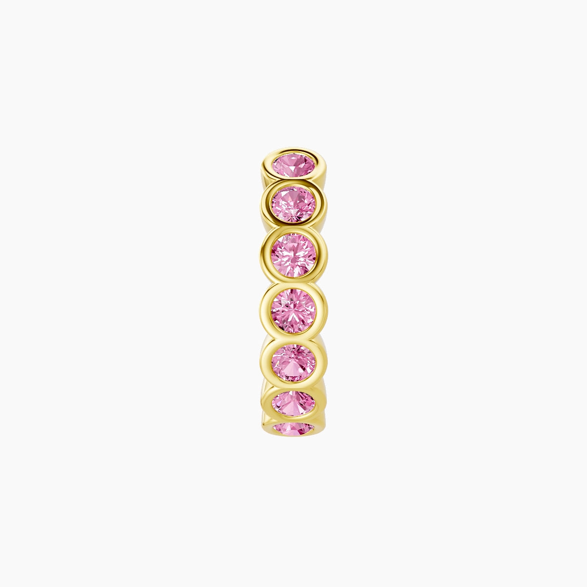 Neith | 18k Yellow Gold 8 mm Pink Sapphire Hoop Piercing