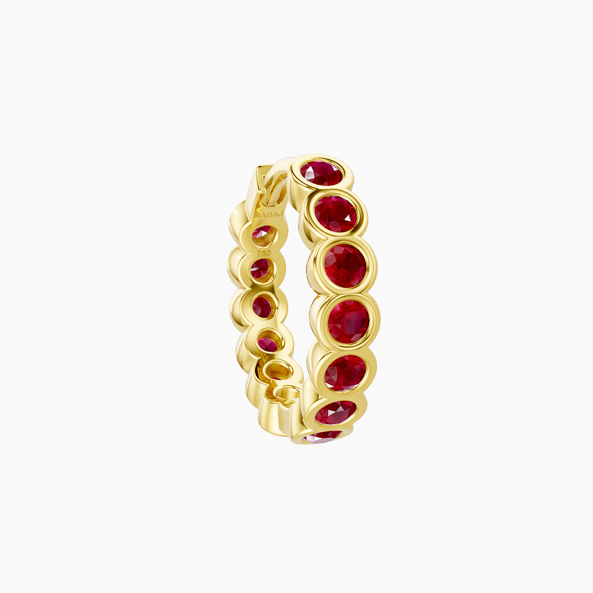 Neith | 18k Yellow Gold 8 mm Ruby Hoop Piercing