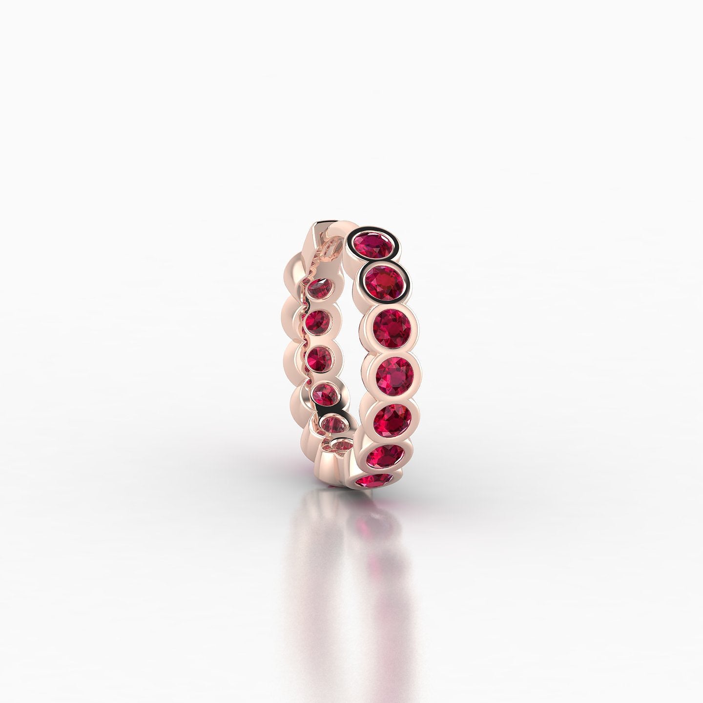 Neith | 18k Rose Gold 8 mm Ruby Hoop Piercing