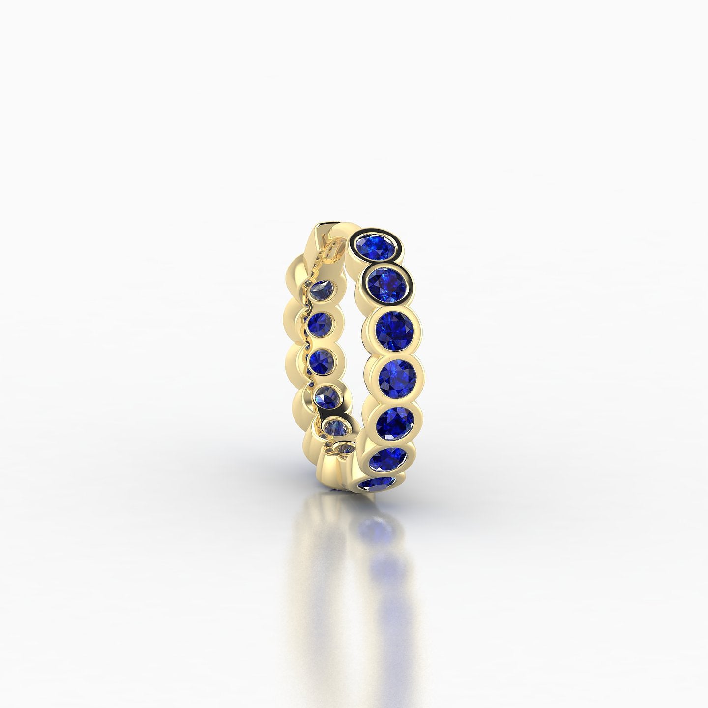 Neith | 18k Yellow Gold 8 mm Sapphire Hoop Piercing