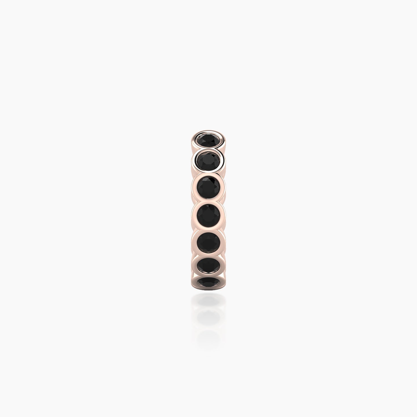 Neith | 18k Rose Gold 8 mm Black Diamond Hoop Piercing