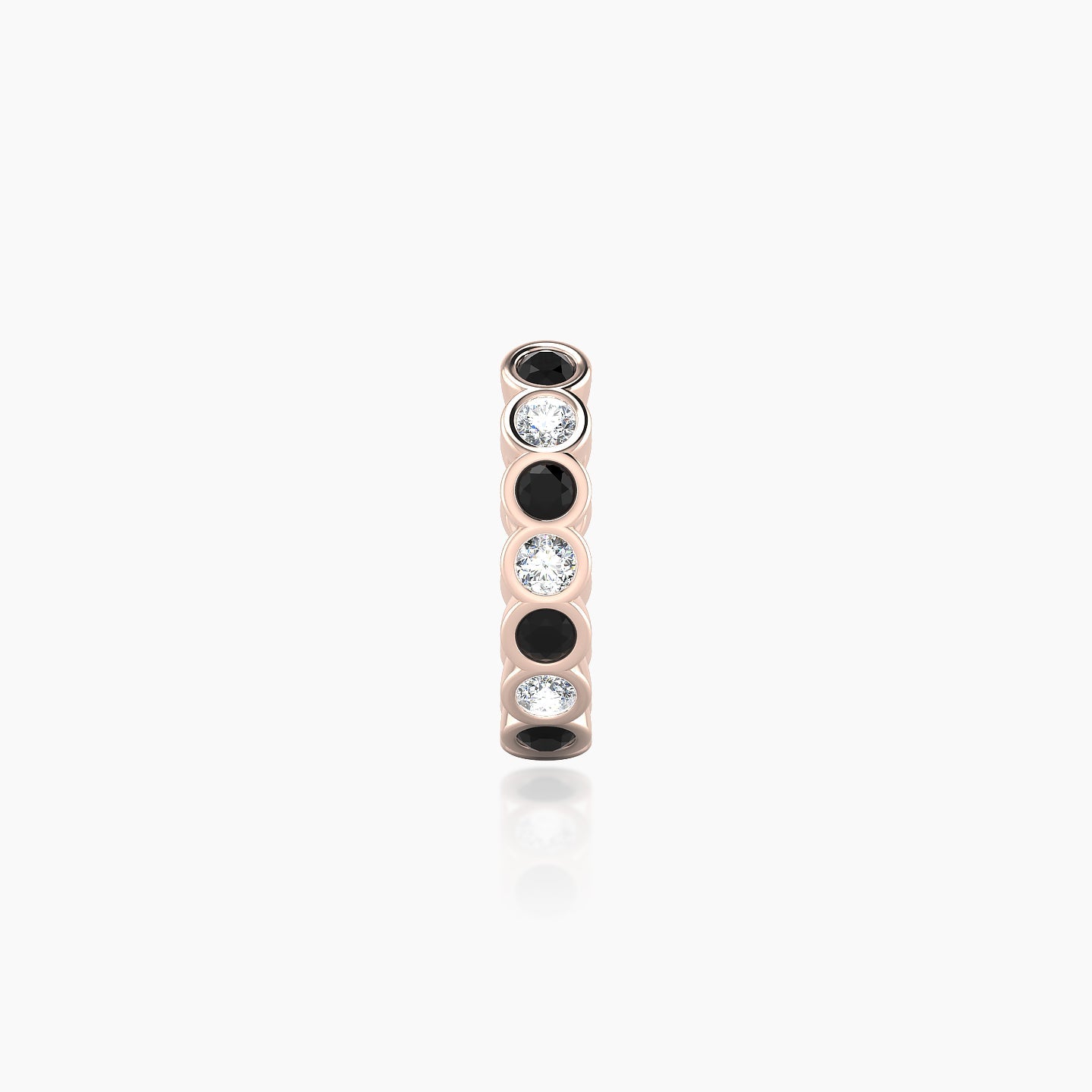 Neith | 18k Rose Gold 8 mm Black Diamond & Diamond Hoop Piercing