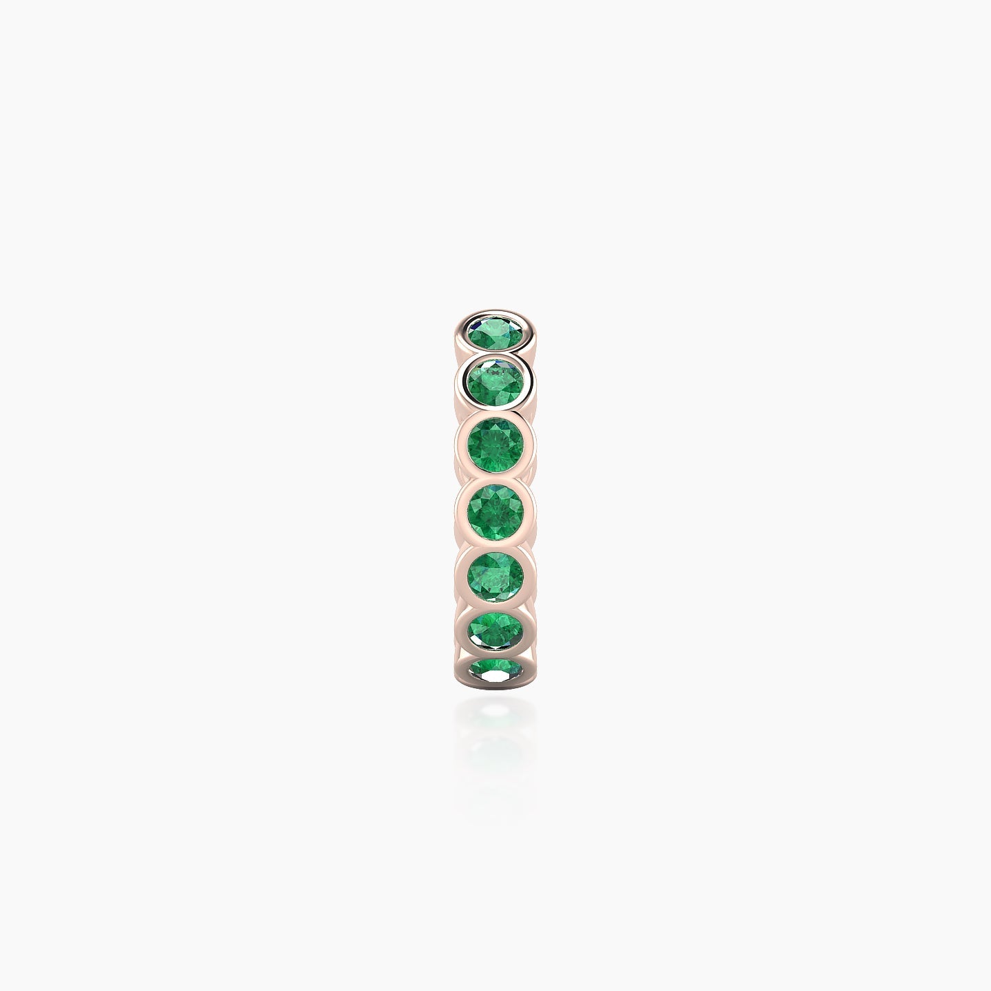 Neith | 18k Rose Gold 8 mm Emerald Hoop Piercing