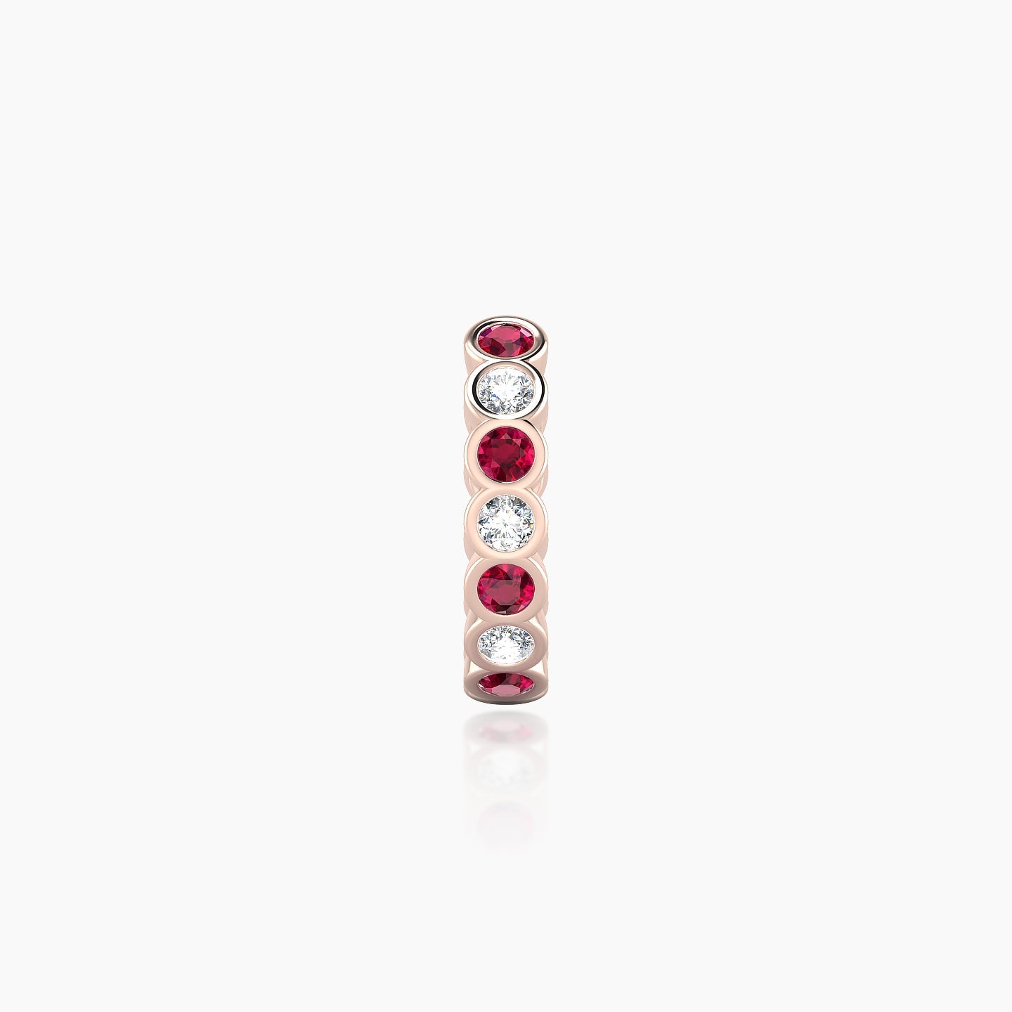 Neith | 18k Rose Gold 8 mm Ruby & Diamond Hoop Piercing