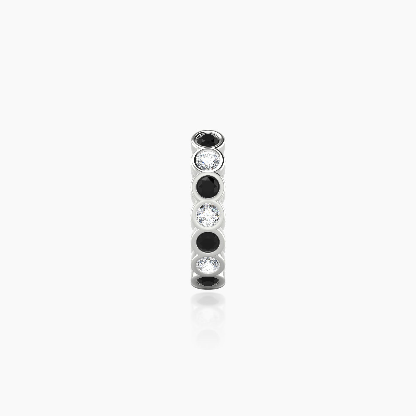 Neith | 18k White Gold 8 mm Black Diamond & Diamond Hoop Piercing