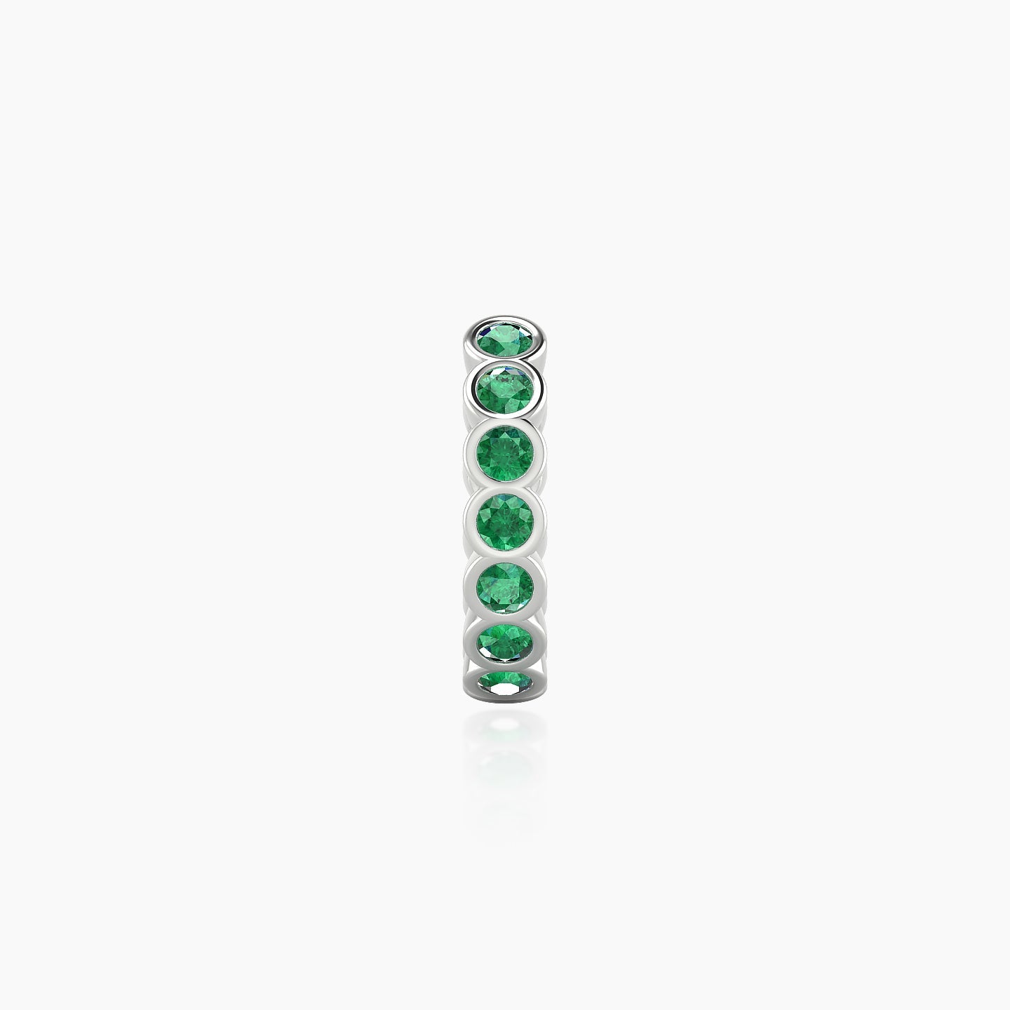 Neith | 18k White Gold 8 mm Emerald Hoop Piercing