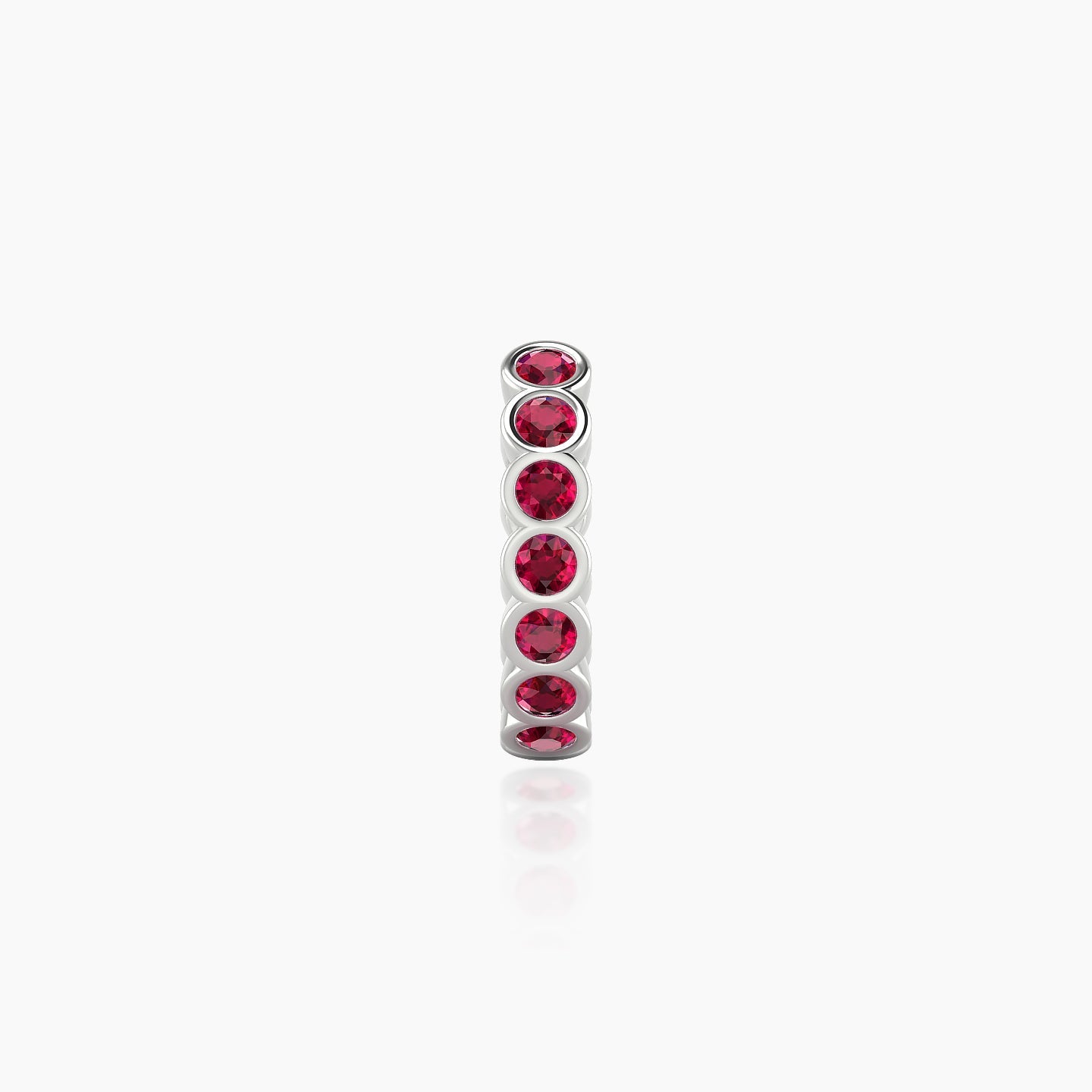 Neith | 18k White Gold 8 mm Ruby Hoop Piercing