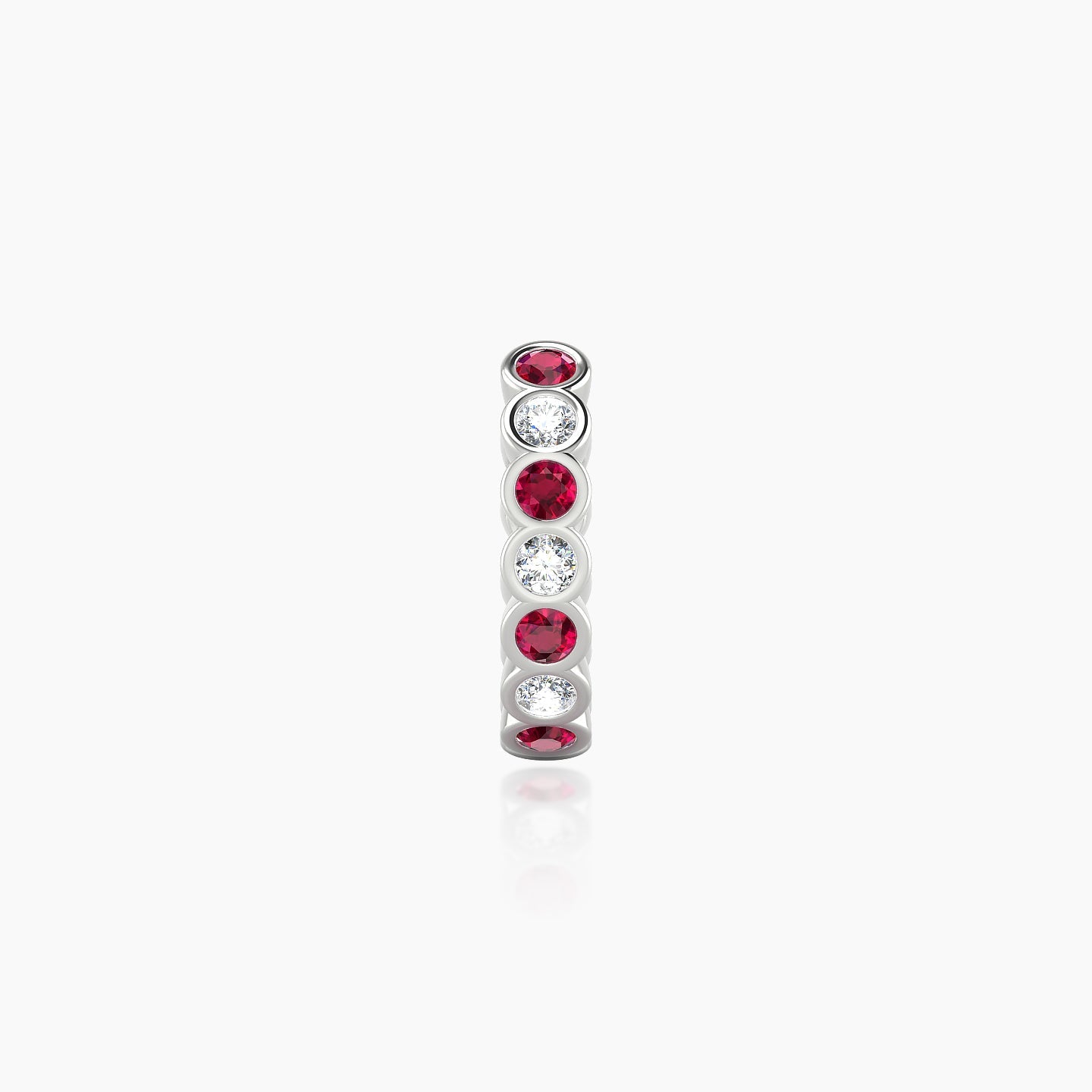 Neith | 18k White Gold 8 mm Ruby & Diamond Hoop Piercing