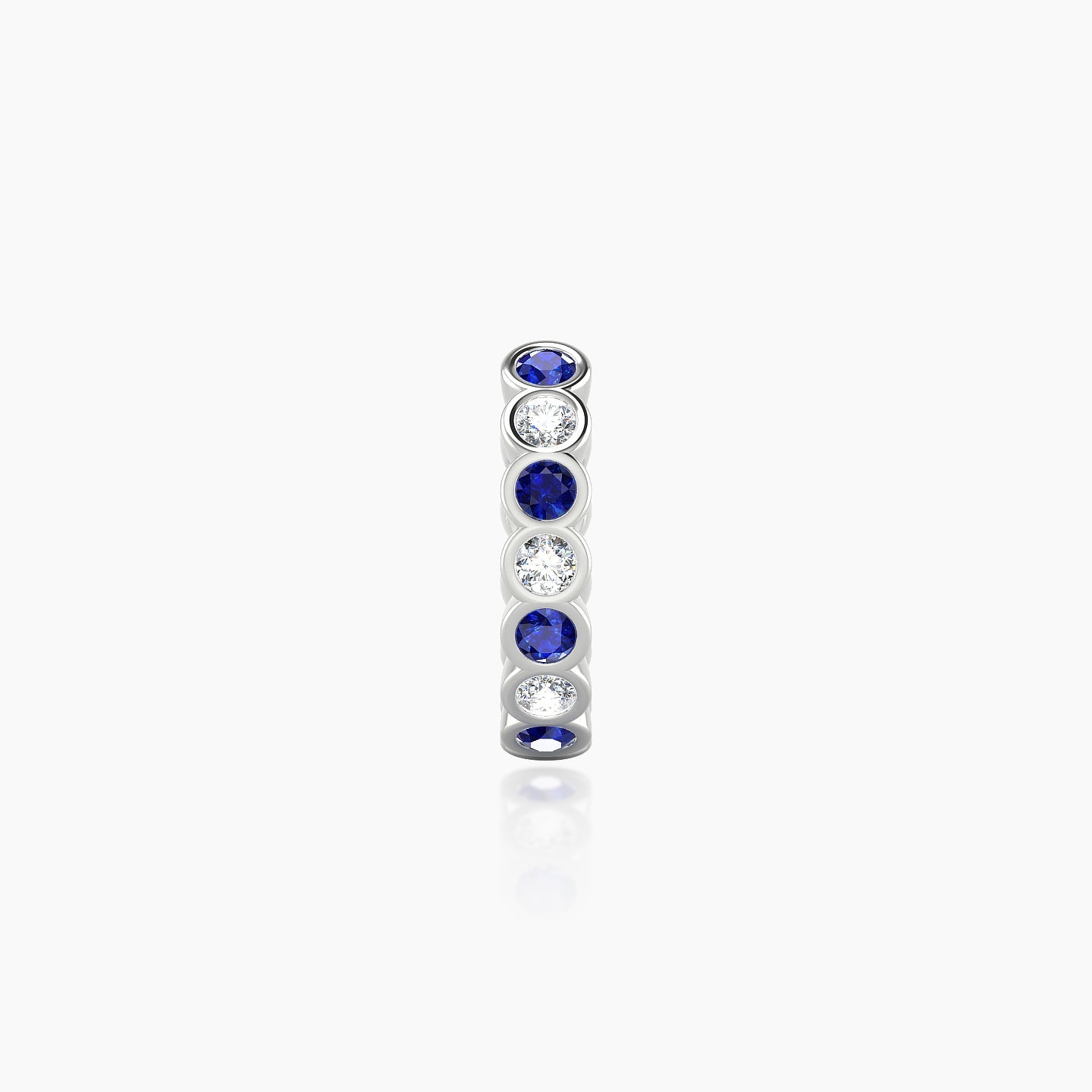 Neith | 18k White Gold 8 mm Sapphire & Diamond Hoop Piercing