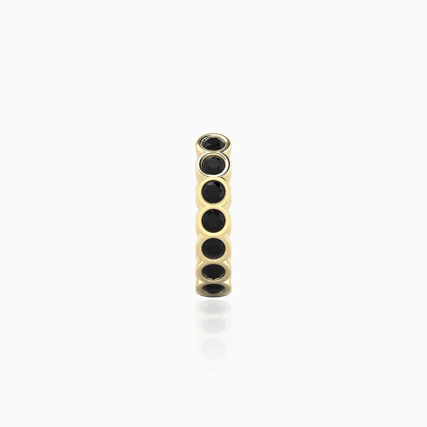 Neith | 18k Yellow Gold 8 mm Black Diamond Hoop Piercing