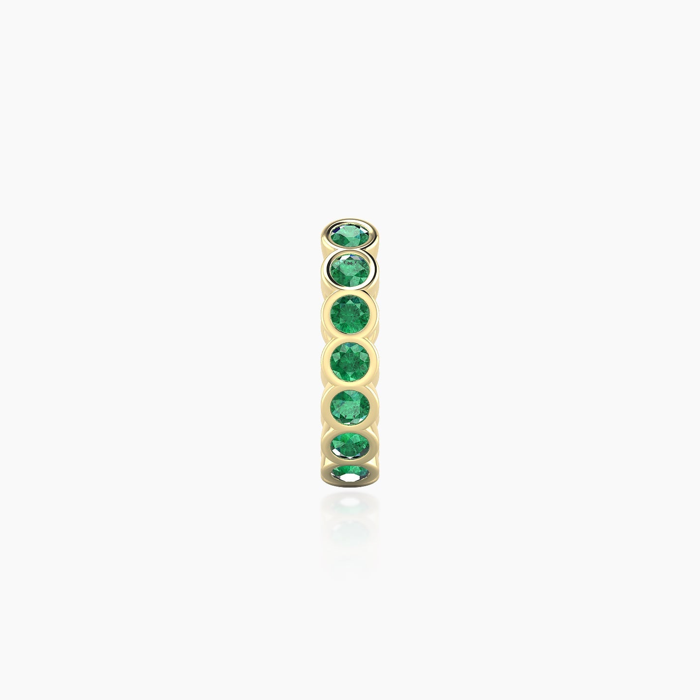 Neith | 18k Yellow Gold 8 mm Emerald Hoop Piercing