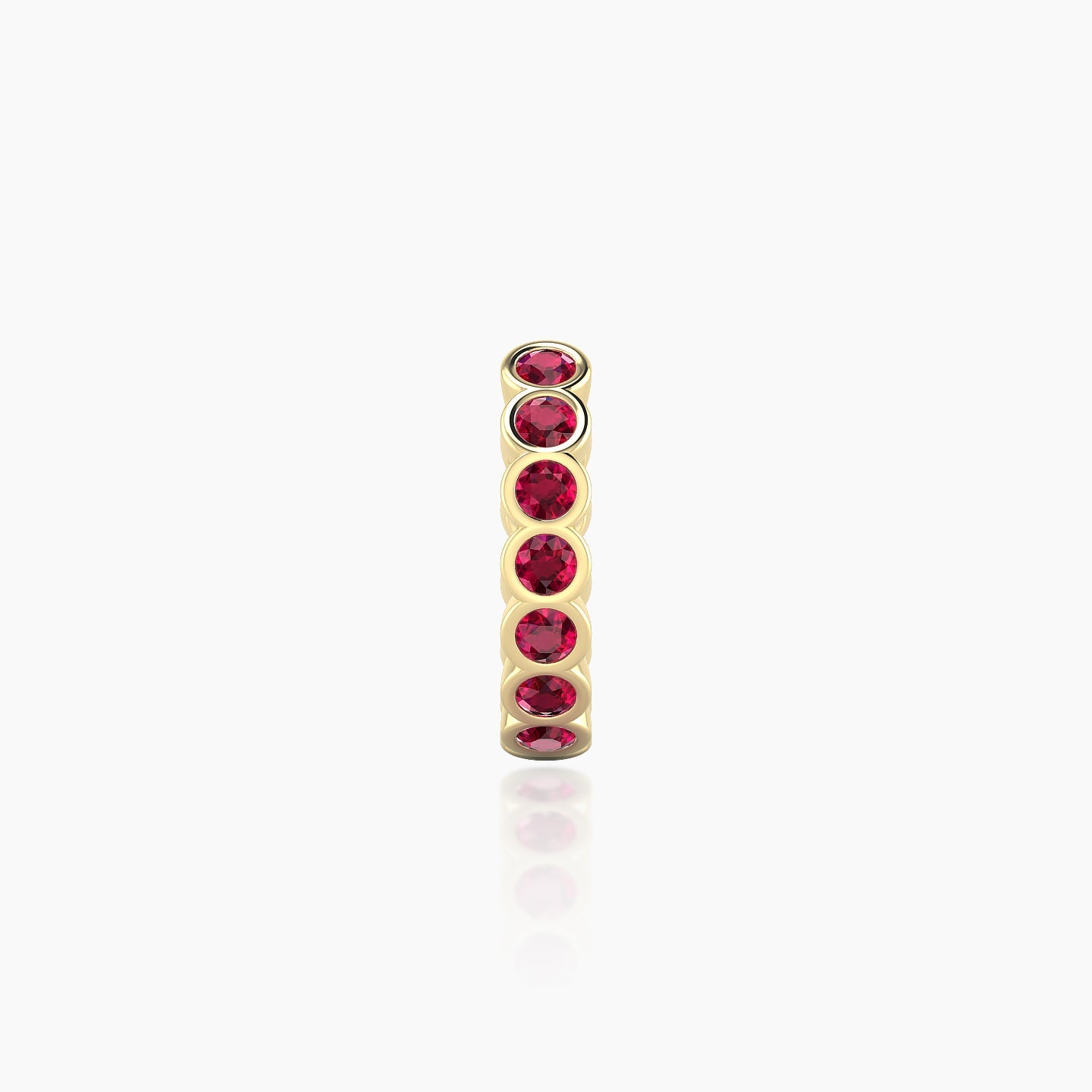 Neith | 18k Yellow Gold 8 mm Ruby Hoop Piercing