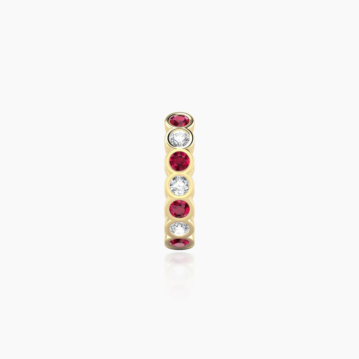 Neith | 18k Yellow Gold 8 mm Ruby & Diamond Hoop Piercing