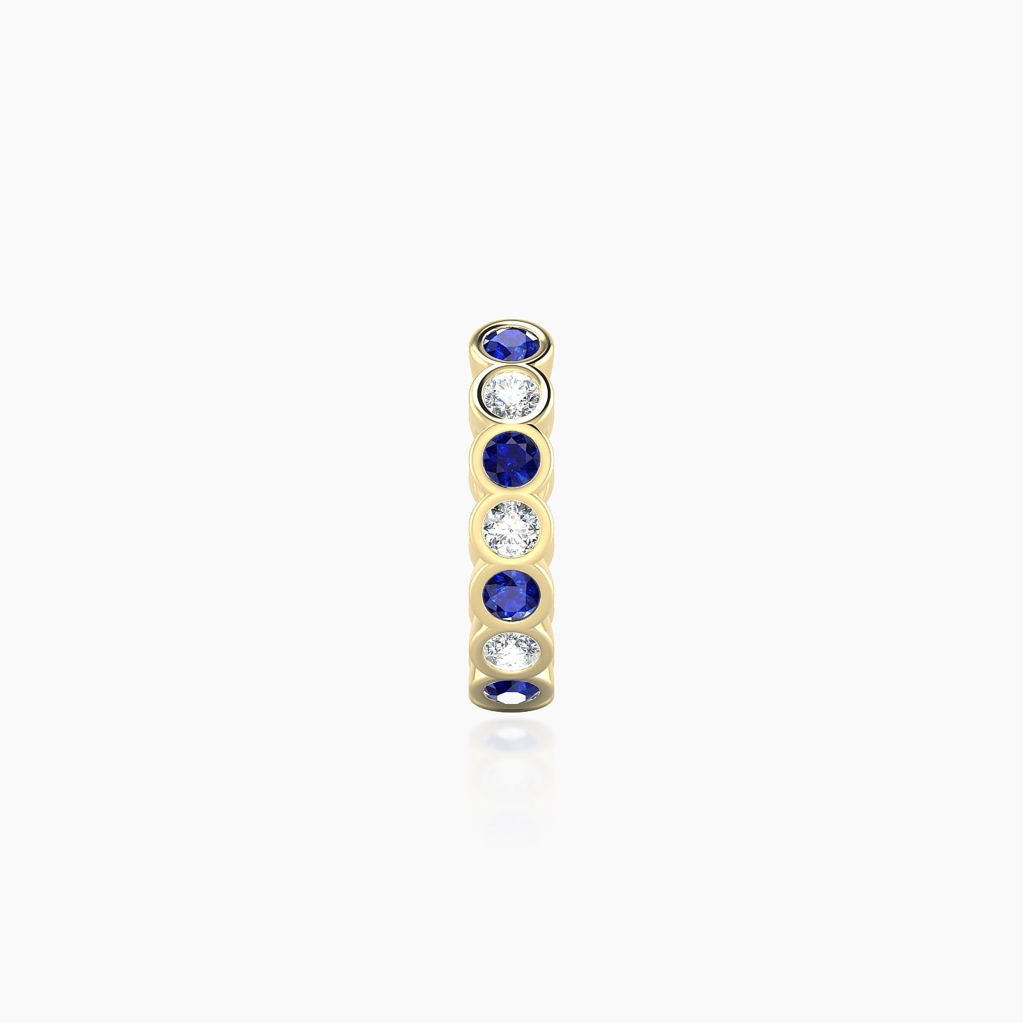 Neith | 18k Yellow Gold 8 mm Sapphire & Diamond Hoop Piercing