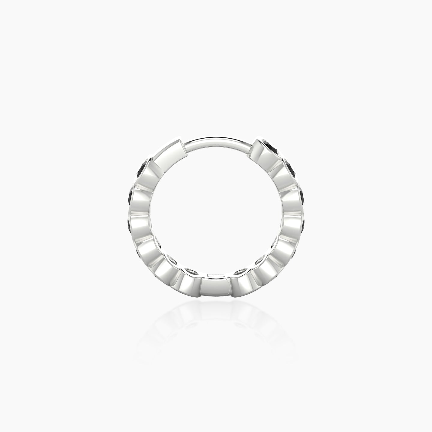 Neith | 18k White Gold 8 mm Black Diamond Hoop Piercing