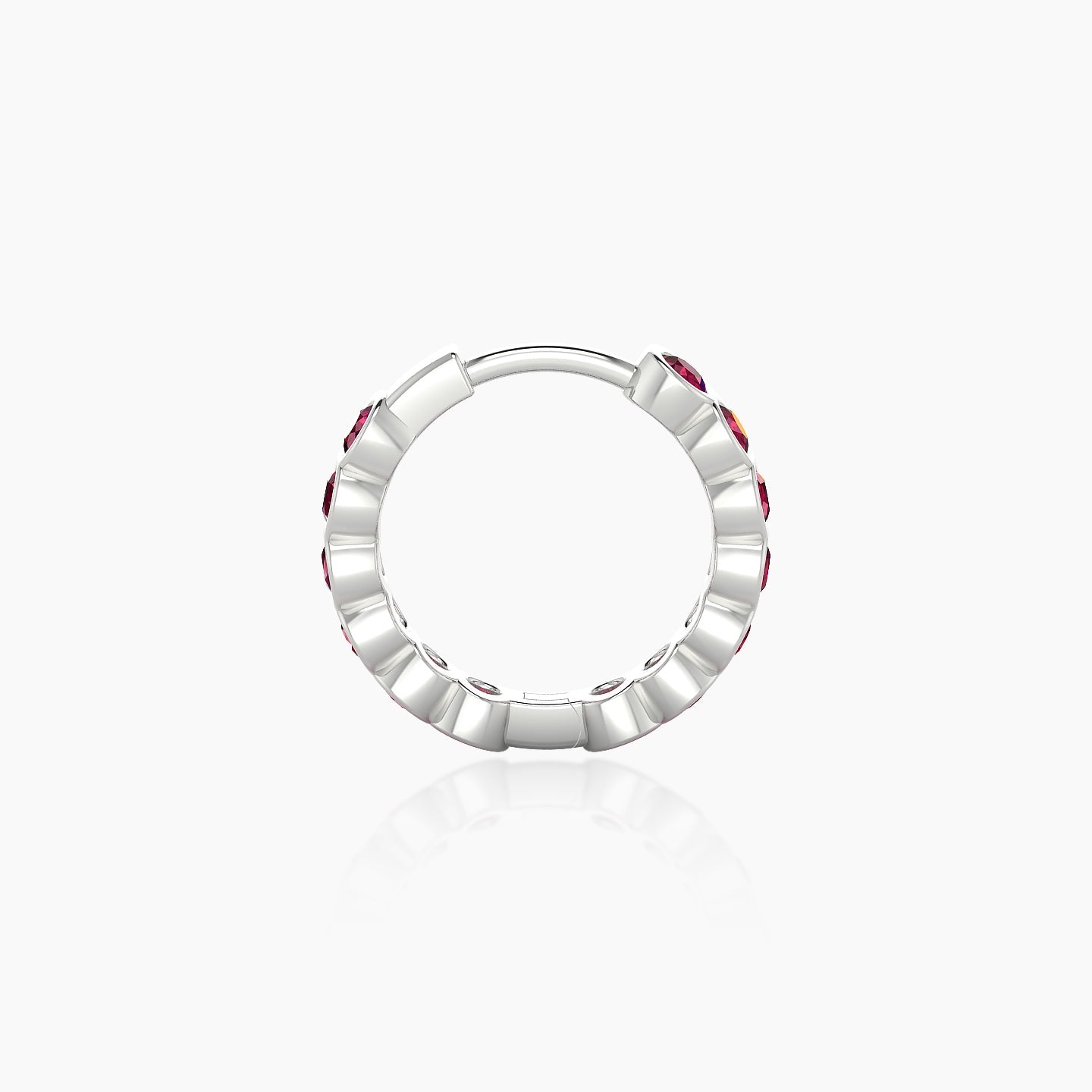 Neith | 18k White Gold 8 mm Ruby Hoop Piercing