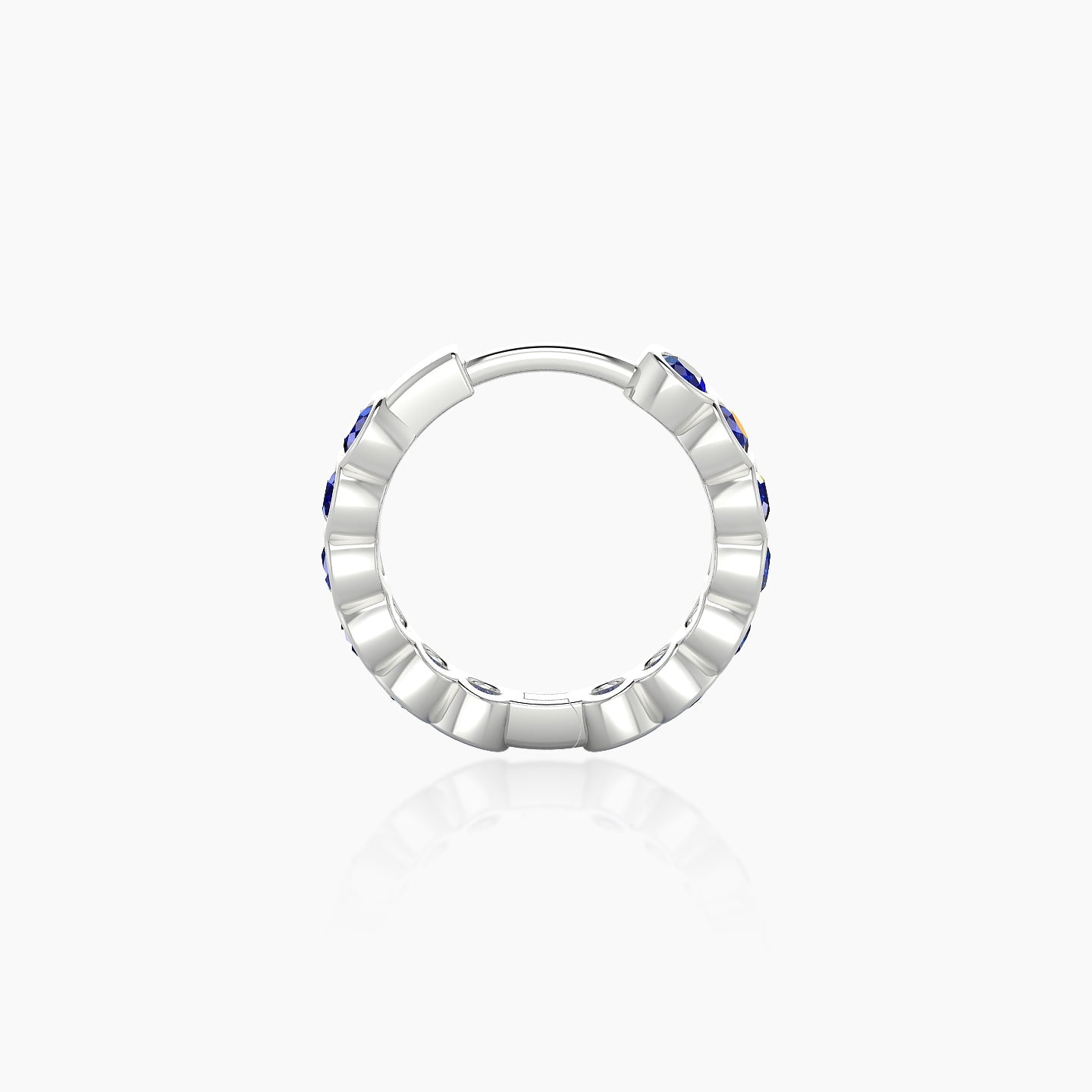 Neith | 18k White Gold 8 mm Sapphire Hoop Piercing