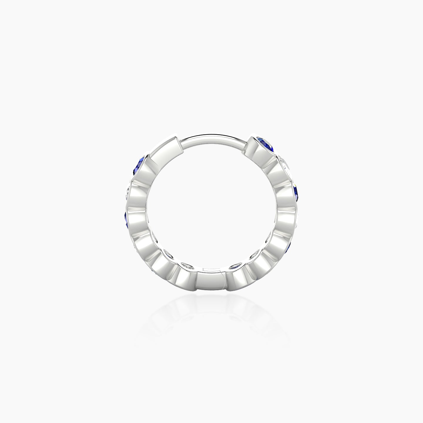 Neith | 18k White Gold 8 mm Sapphire & Diamond Hoop Piercing