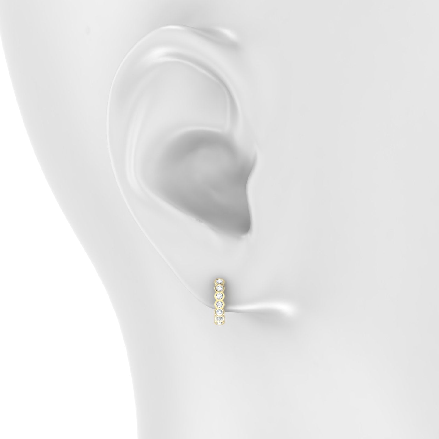 Neith | 18k Yellow Gold 8 mm Diamond Hoop Piercing