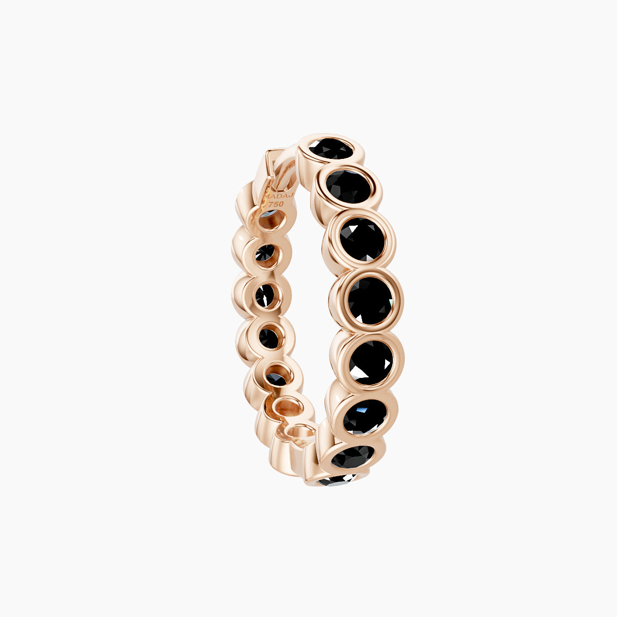 Neith | 18k Rose Gold 9.5 mm Black Diamond Hoop Piercing