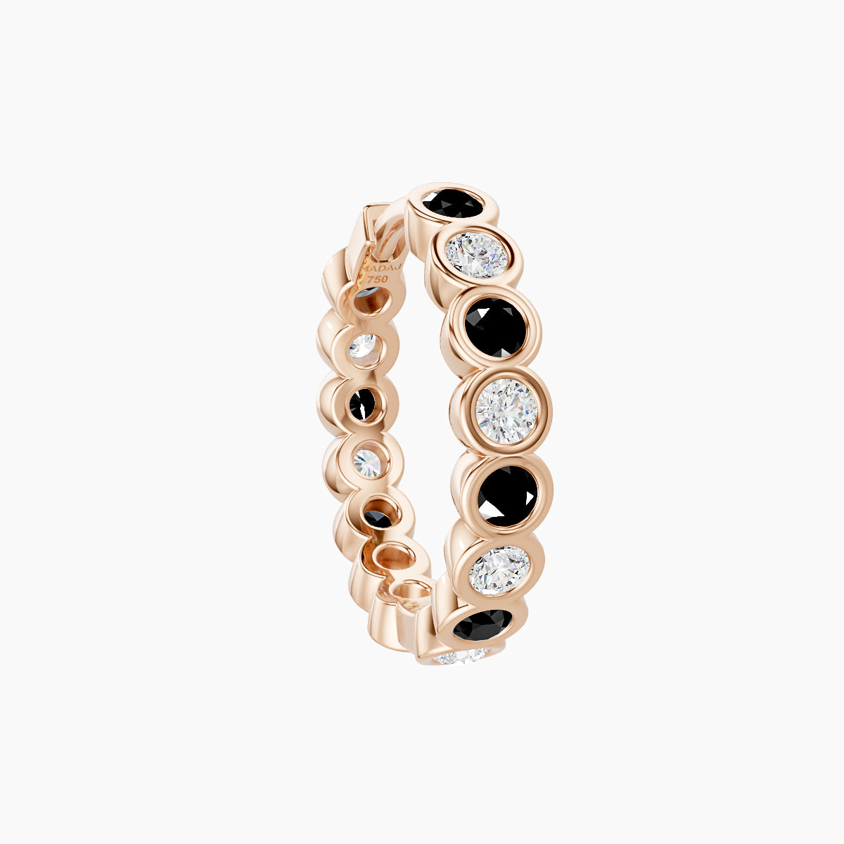 Neith | 18k Rose Gold 9.5 mm Black Diamond & Diamond Hoop Piercing
