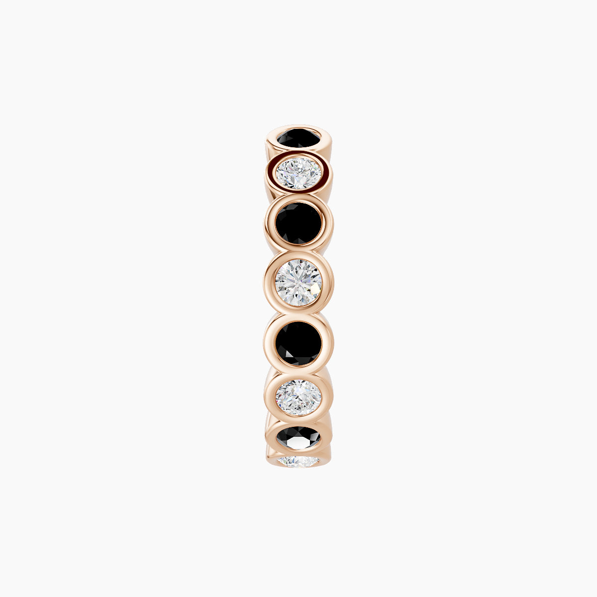 Neith | 18k Rose Gold 9.5 mm Black Diamond & Diamond Hoop Piercing