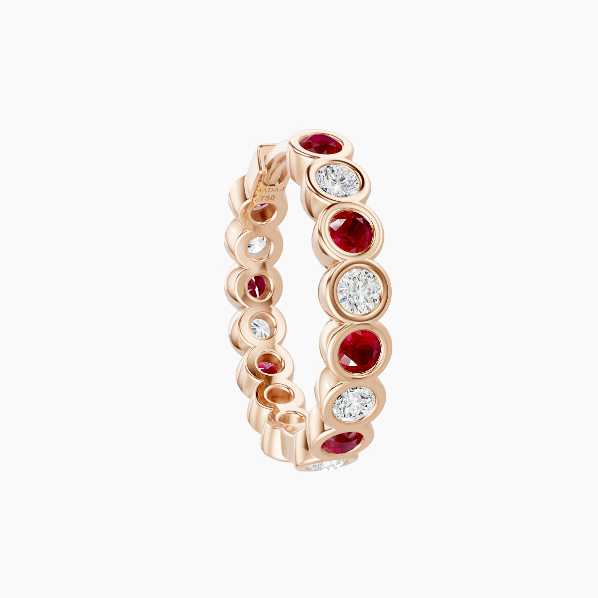 Neith | 18k Rose Gold 9.5 mm Ruby & Diamond Hoop Piercing
