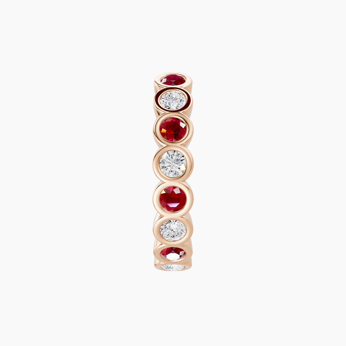 Neith | 18k Rose Gold 9.5 mm Ruby & Diamond Hoop Piercing