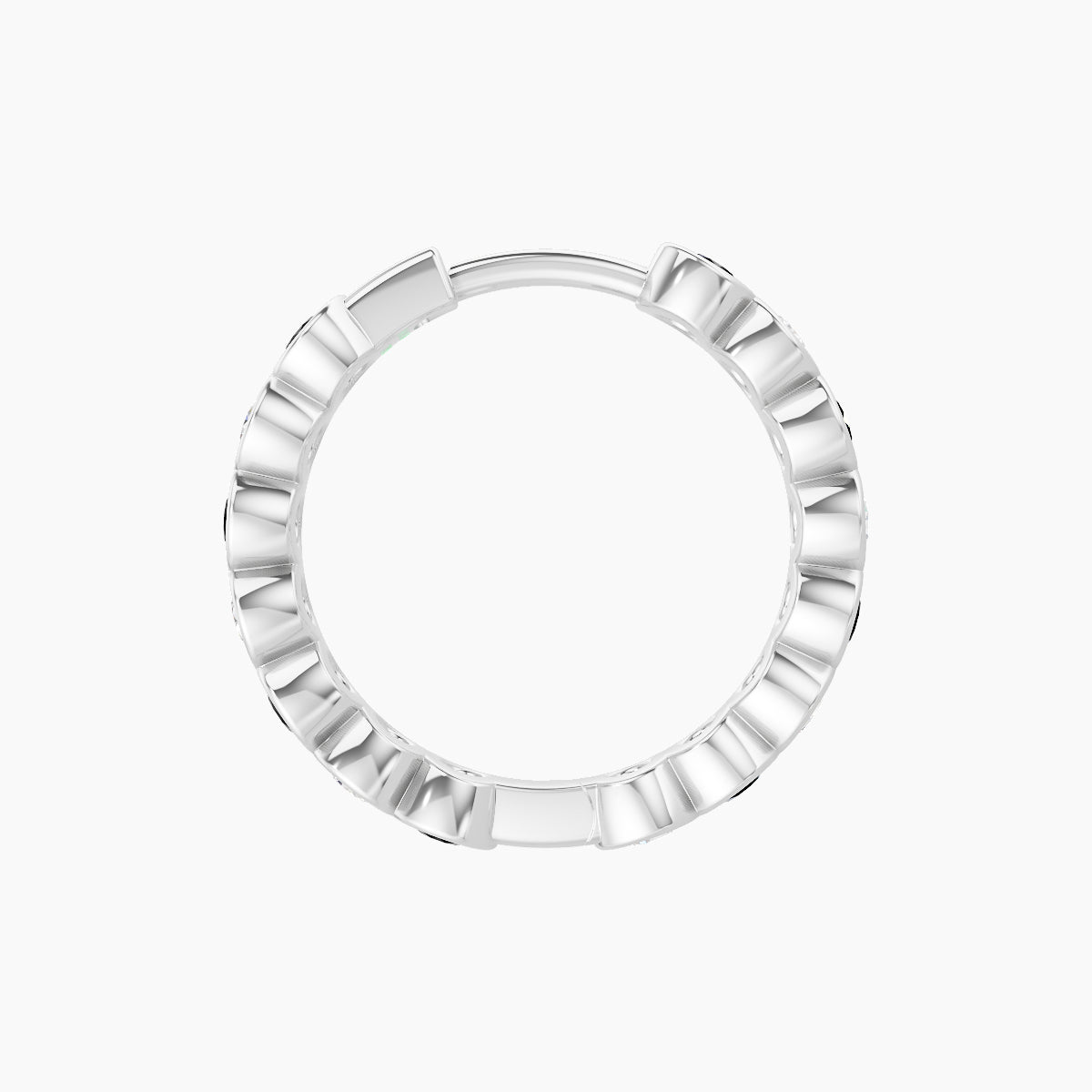 Neith | 18k White Gold 9.5 mm Black Diamond & Diamond Hoop Piercing