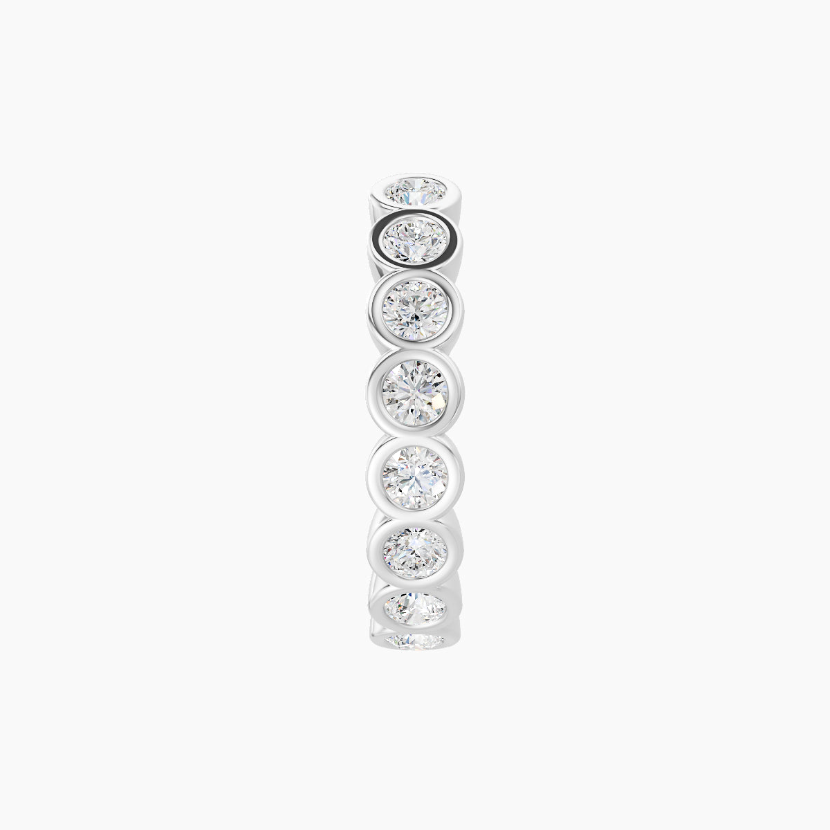 Neith | 18k White Gold 9.5 mm Diamond Hoop Piercing