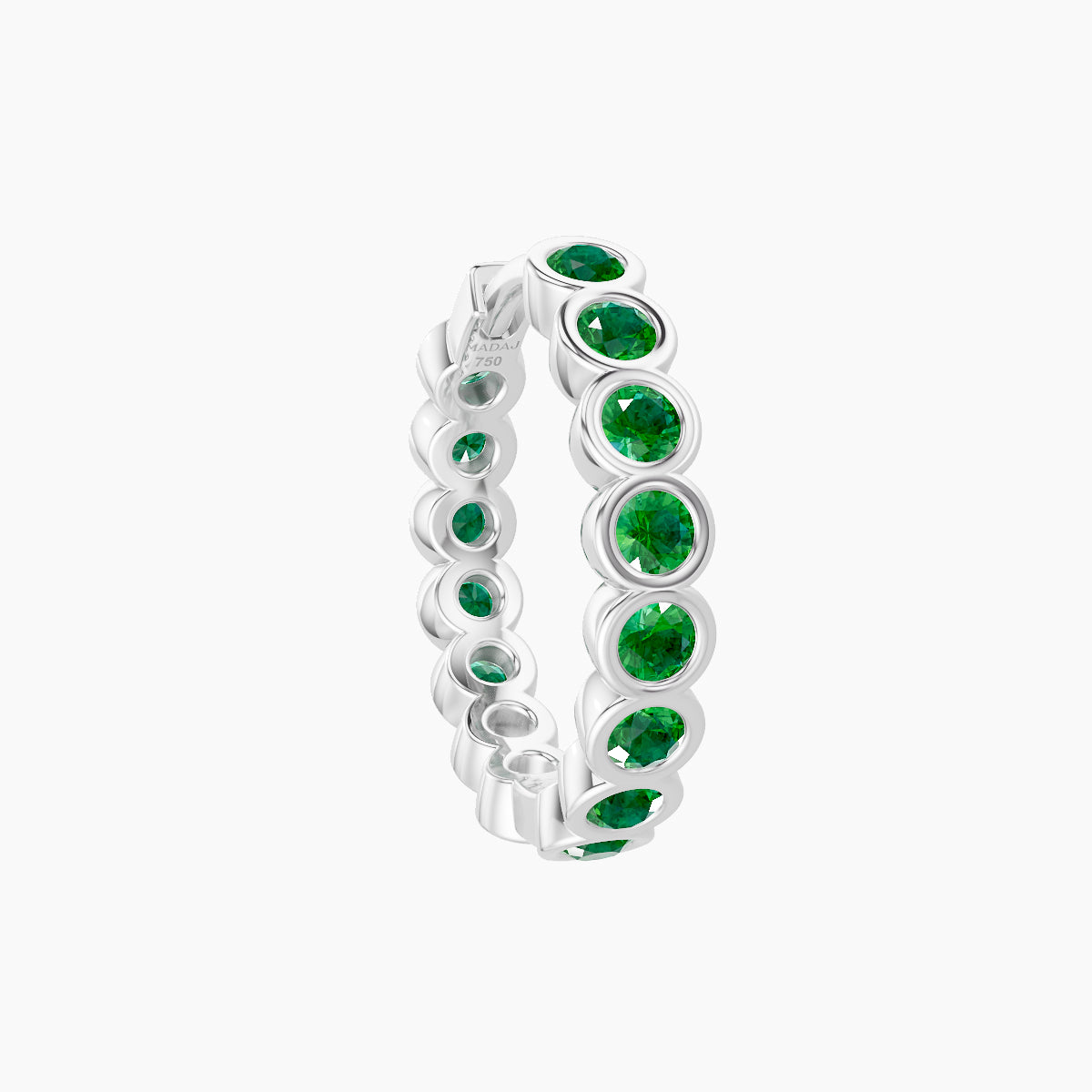Neith | 18k White Gold 9.5 mm Emerald Hoop Piercing
