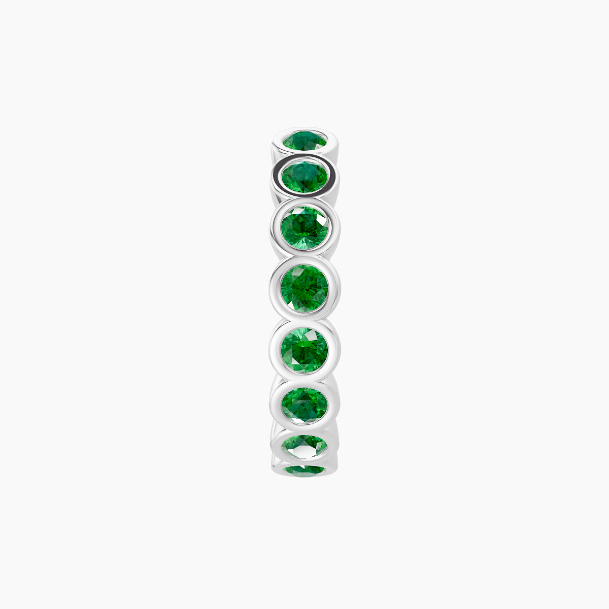 Neith | 18k White Gold 9.5 mm Emerald Hoop Piercing