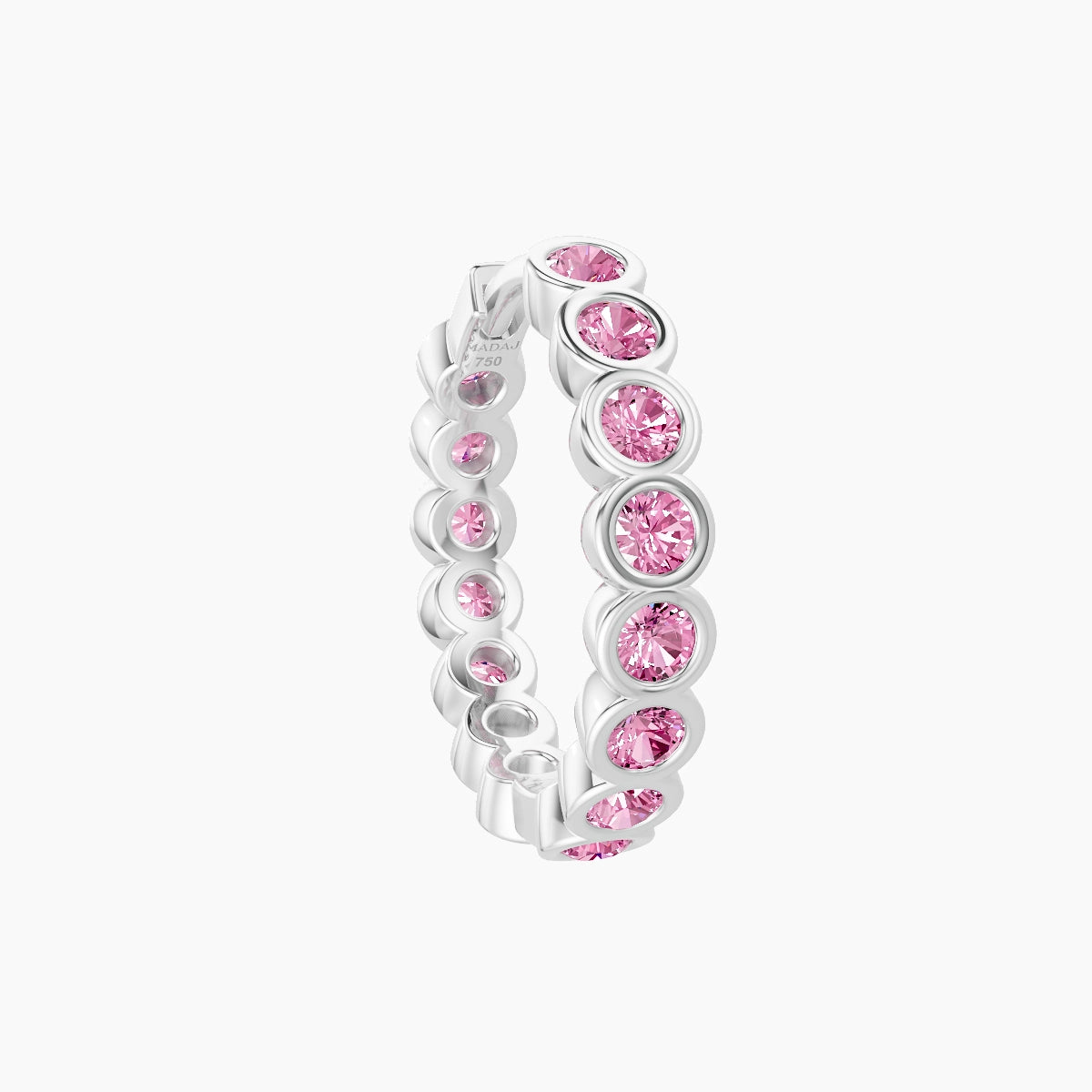 Neith | 18k White Gold 9.5 mm Pink Sapphire Hoop Piercing