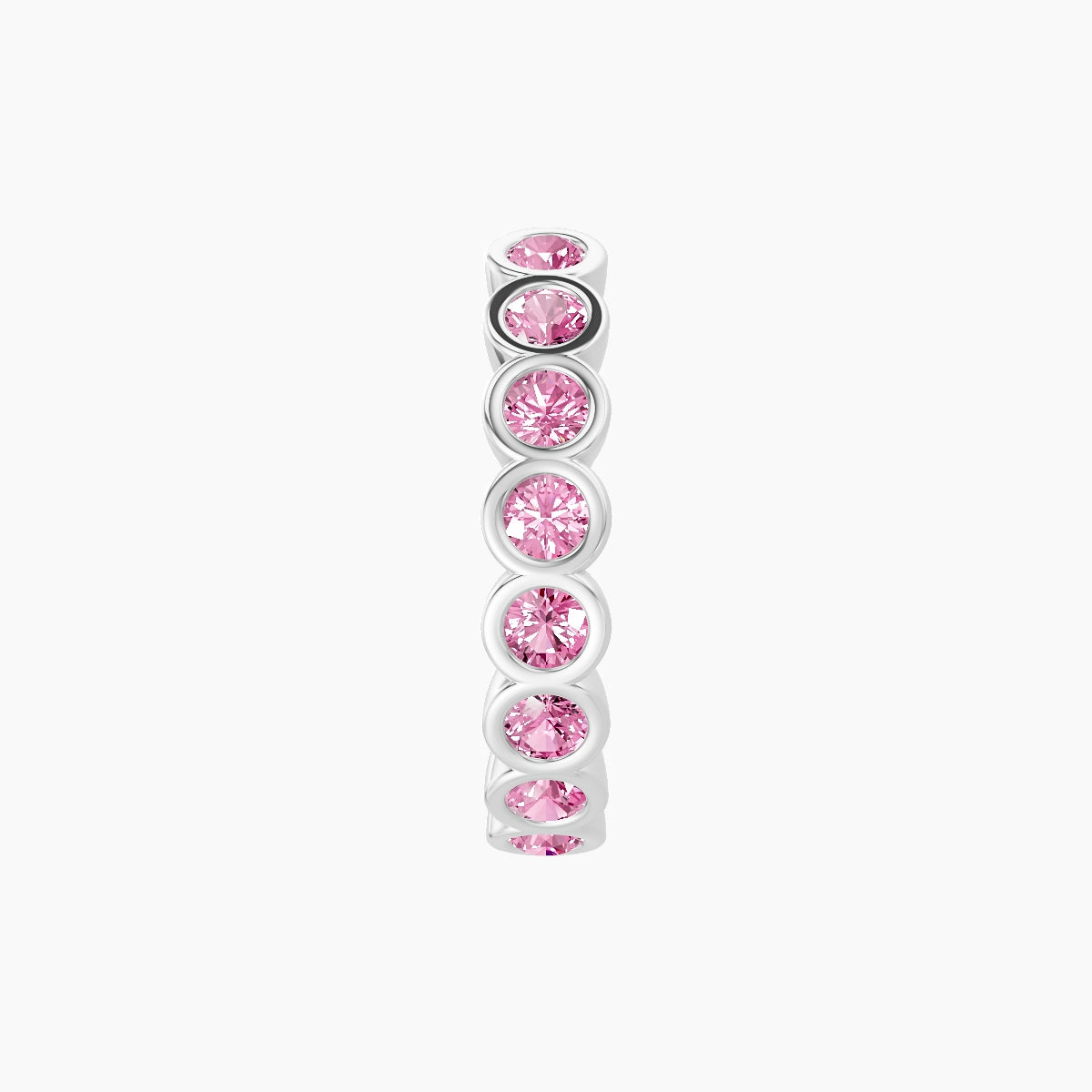 Neith | 18k White Gold 9.5 mm Pink Sapphire Hoop Piercing