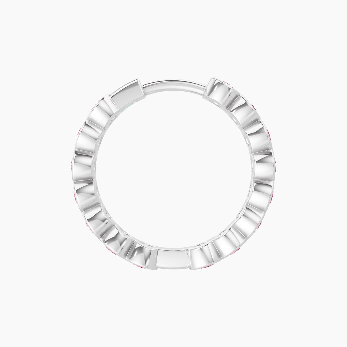 Neith | 18k White Gold 9.5 mm Pink Sapphire Hoop Piercing