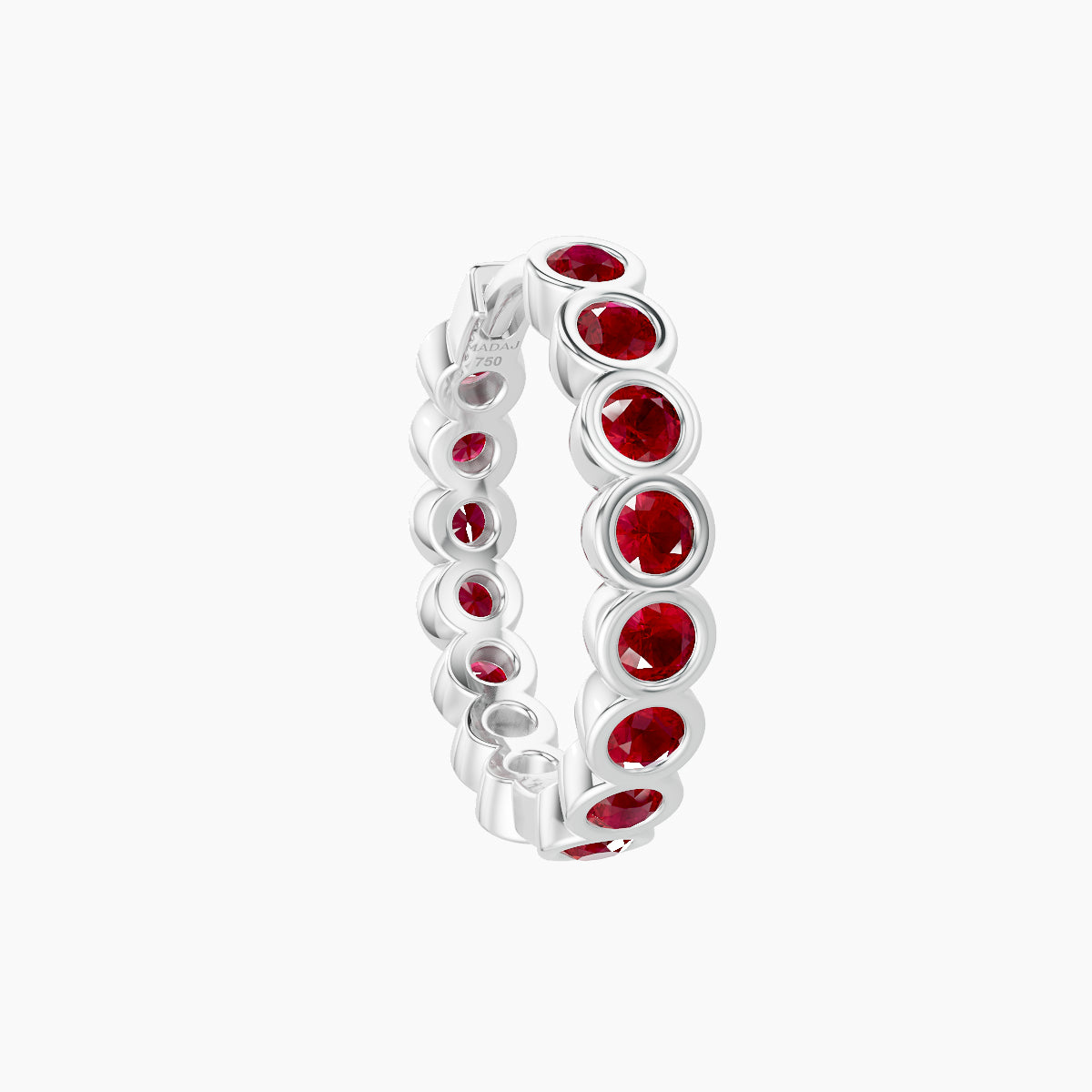 Neith | 18k White Gold 9.5 mm Ruby Hoop Piercing