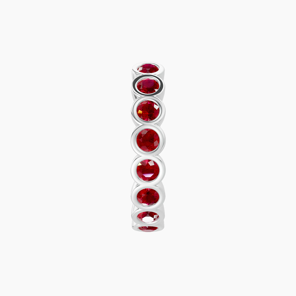 Neith | 18k White Gold 9.5 mm Ruby Hoop Piercing