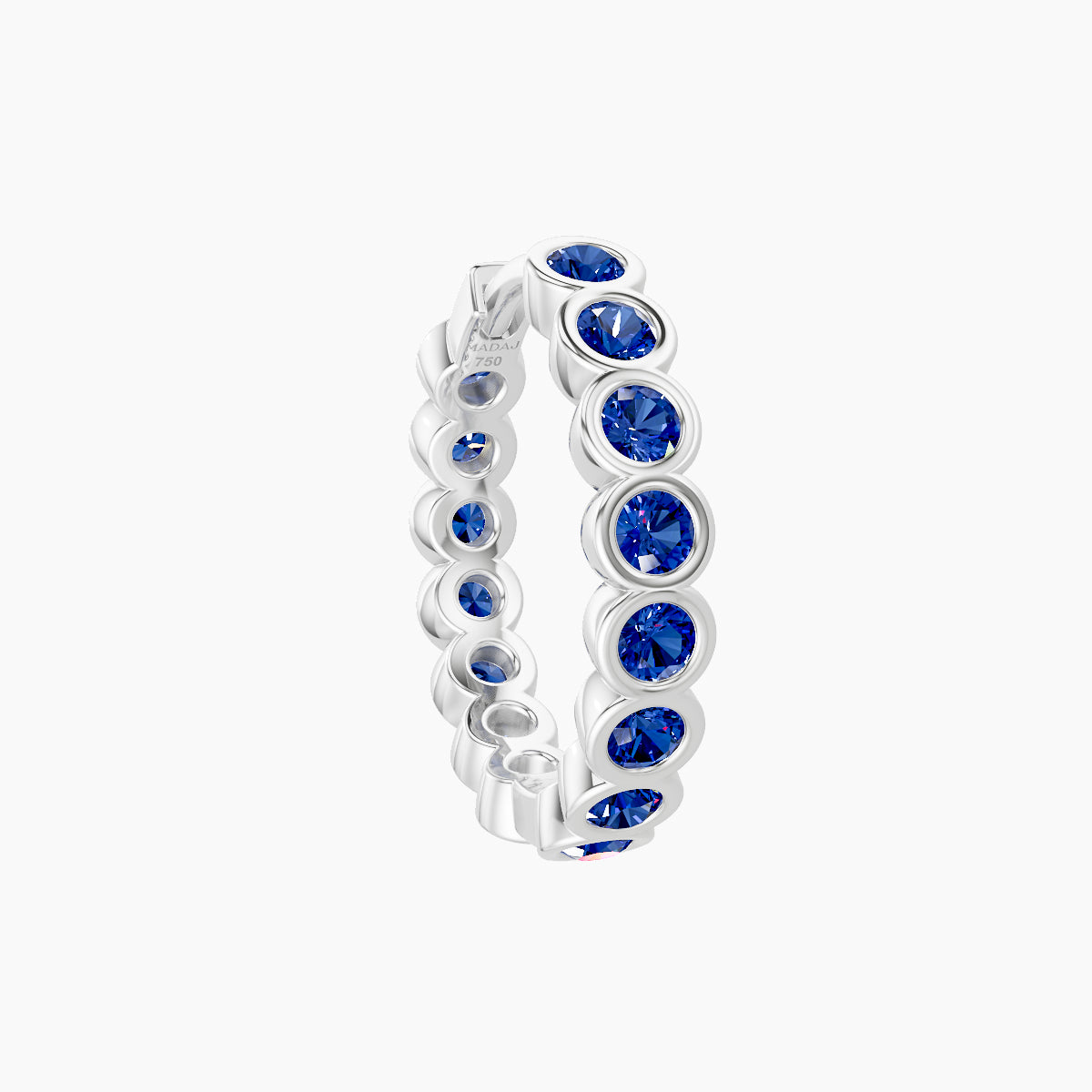 Neith | 18k White Gold 9.5 mm Sapphire Hoop Piercing