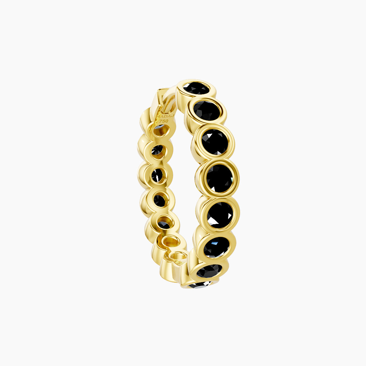 Neith | 18k Yellow Gold 9.5 mm Black Diamond Hoop Piercing
