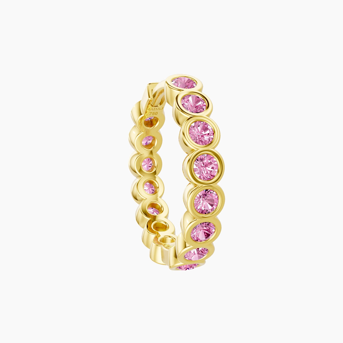 Neith | 18k Yellow Gold 9.5 mm Pink Sapphire Hoop Piercing