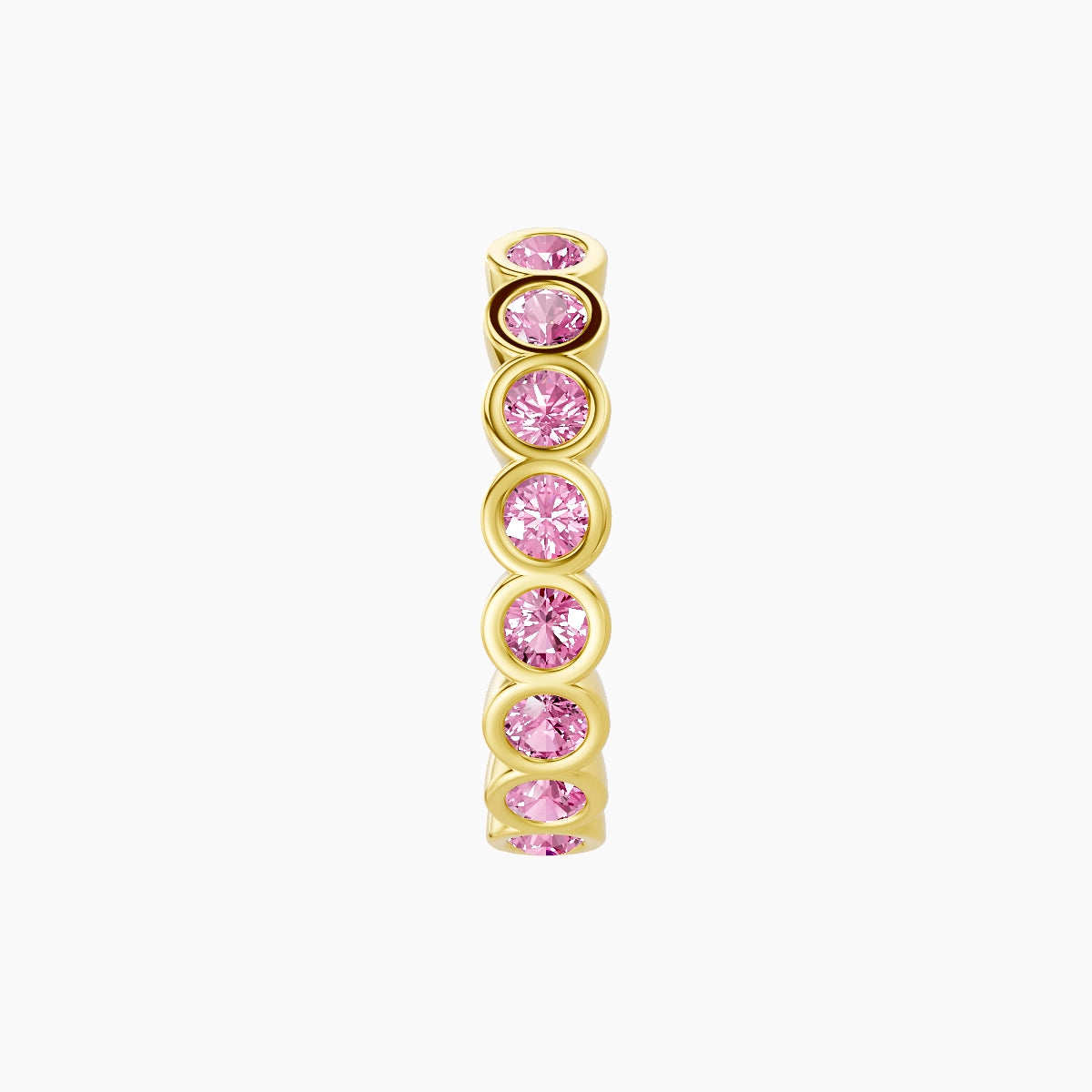 Neith | 18k Yellow Gold 9.5 mm Pink Sapphire Hoop Piercing